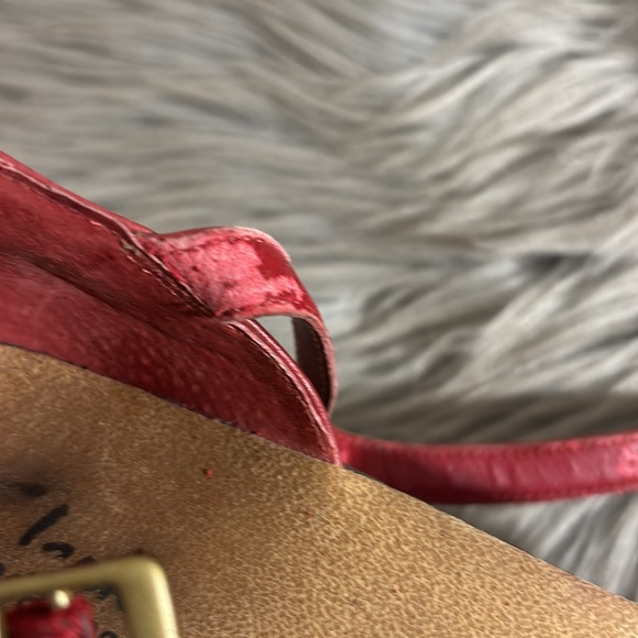 Clarks Bendables Women's Red Leather Sandals - Picture 9 of 9